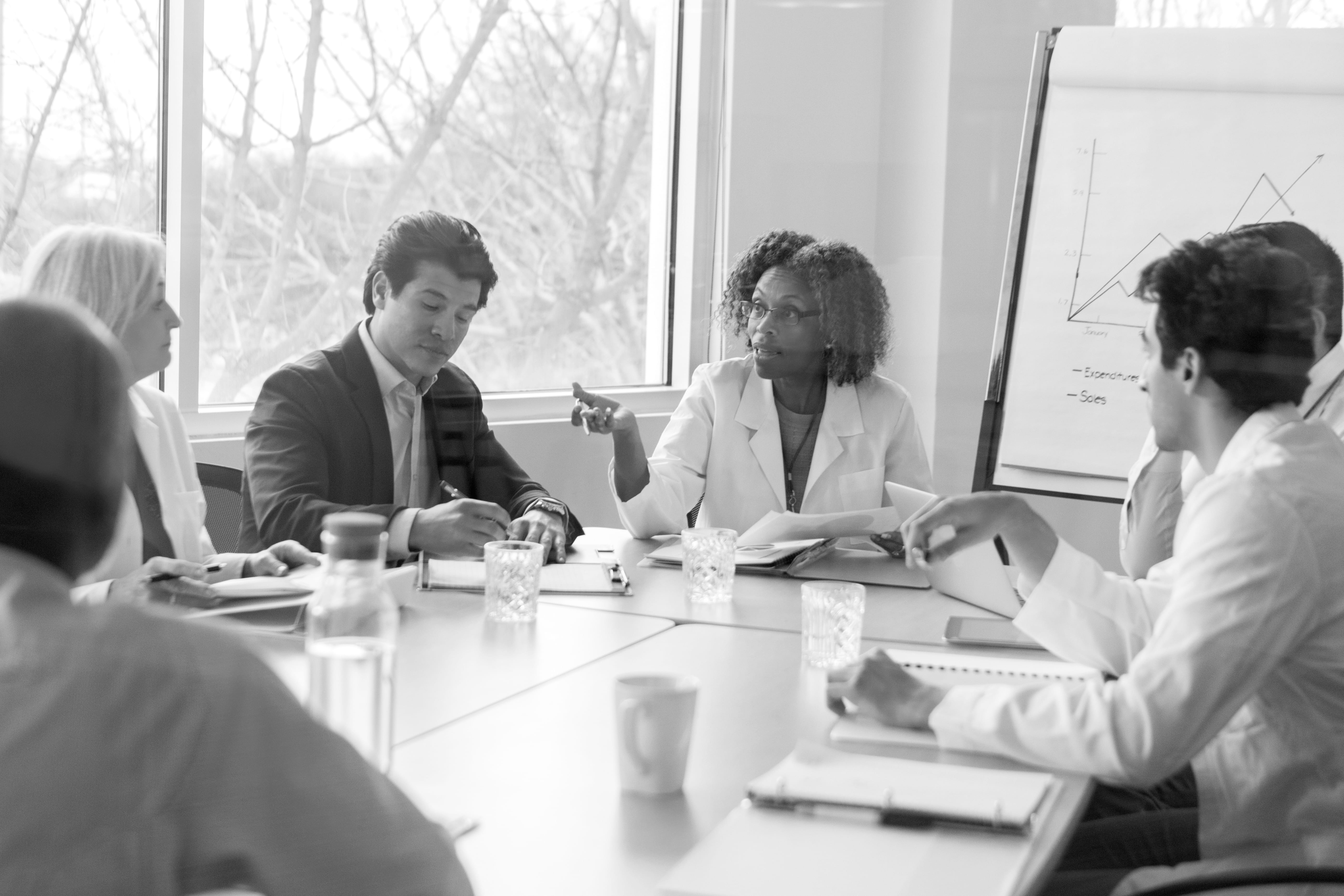 A group of doctors in a meeting