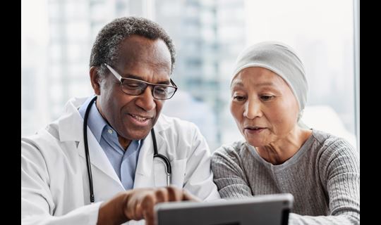 Physician with patient