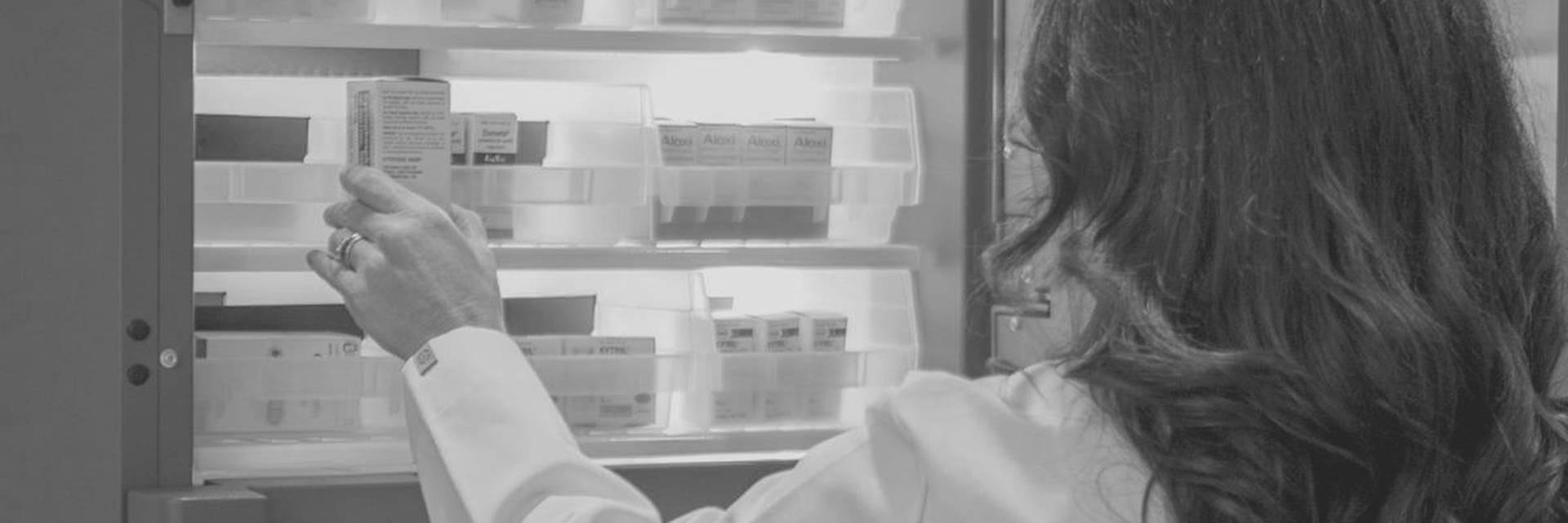 Woman using a Nucleus cabinet